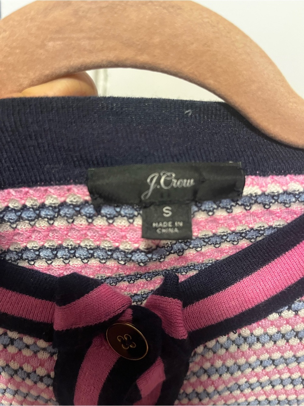 J. Crew Pink and Black Patterned Tie-Front Cardigan - Picture 3 of 3
